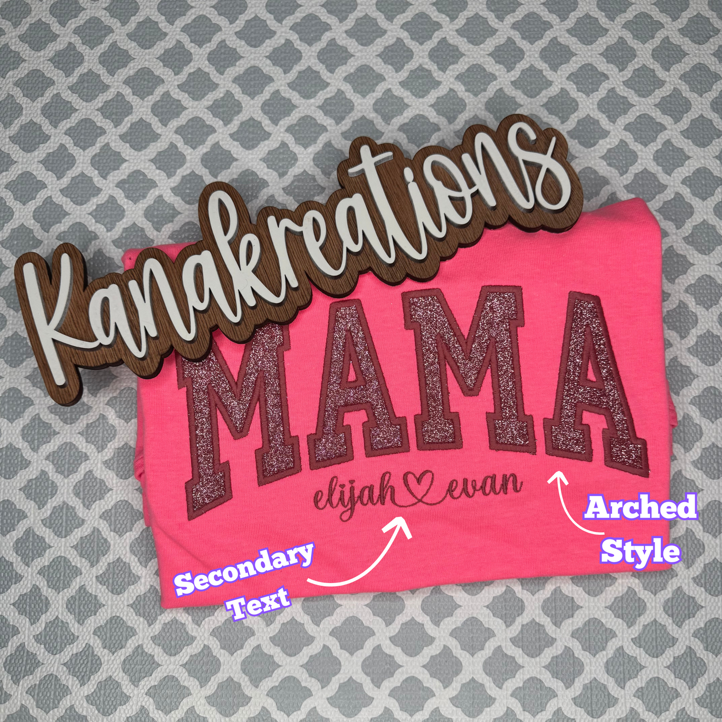 Glittered Mama - Embroidered Design
