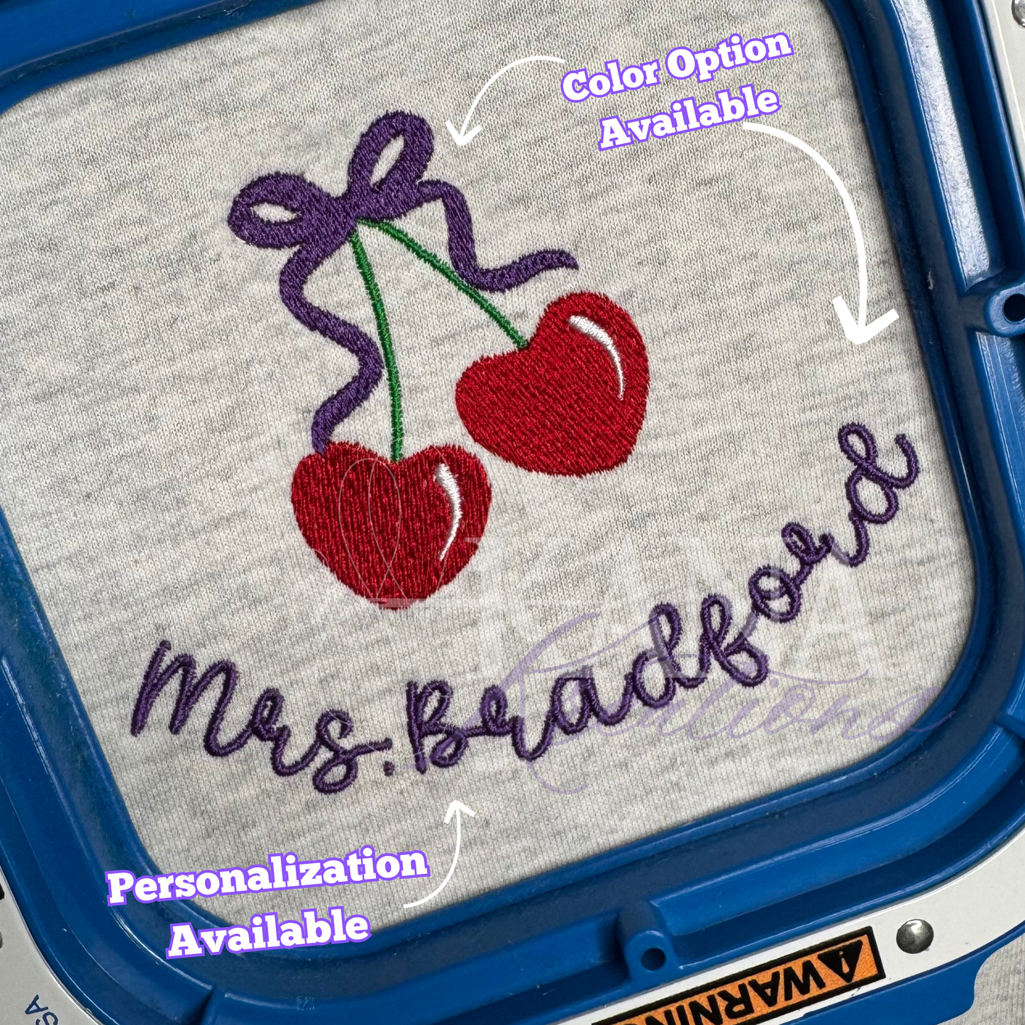 Cherry Heart – Personalized Embroidered Design