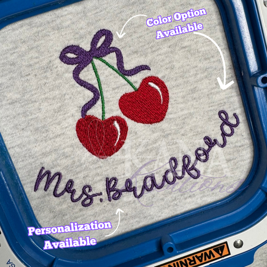 Cherry Heart – Personalized Embroidered Design