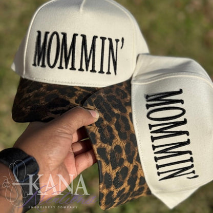 Mommin’- Leopard Brim Trucker Hat
