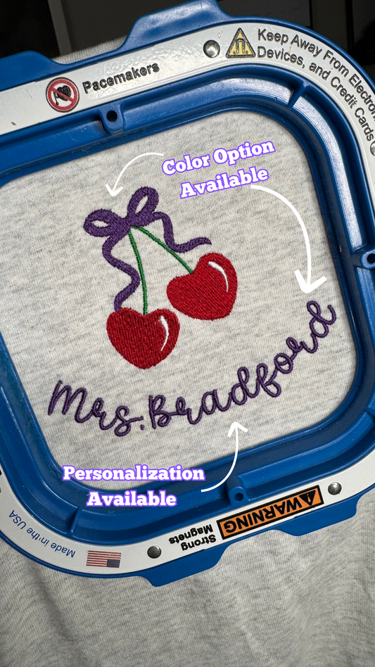 Cherry Heart – Personalized Embroidered Design