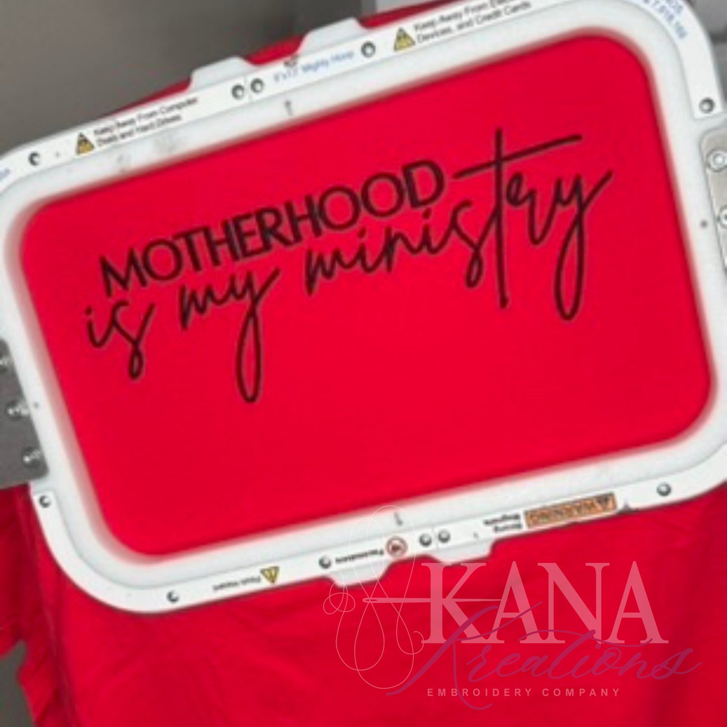 Motherhood Is My Ministry - Embroidered Design