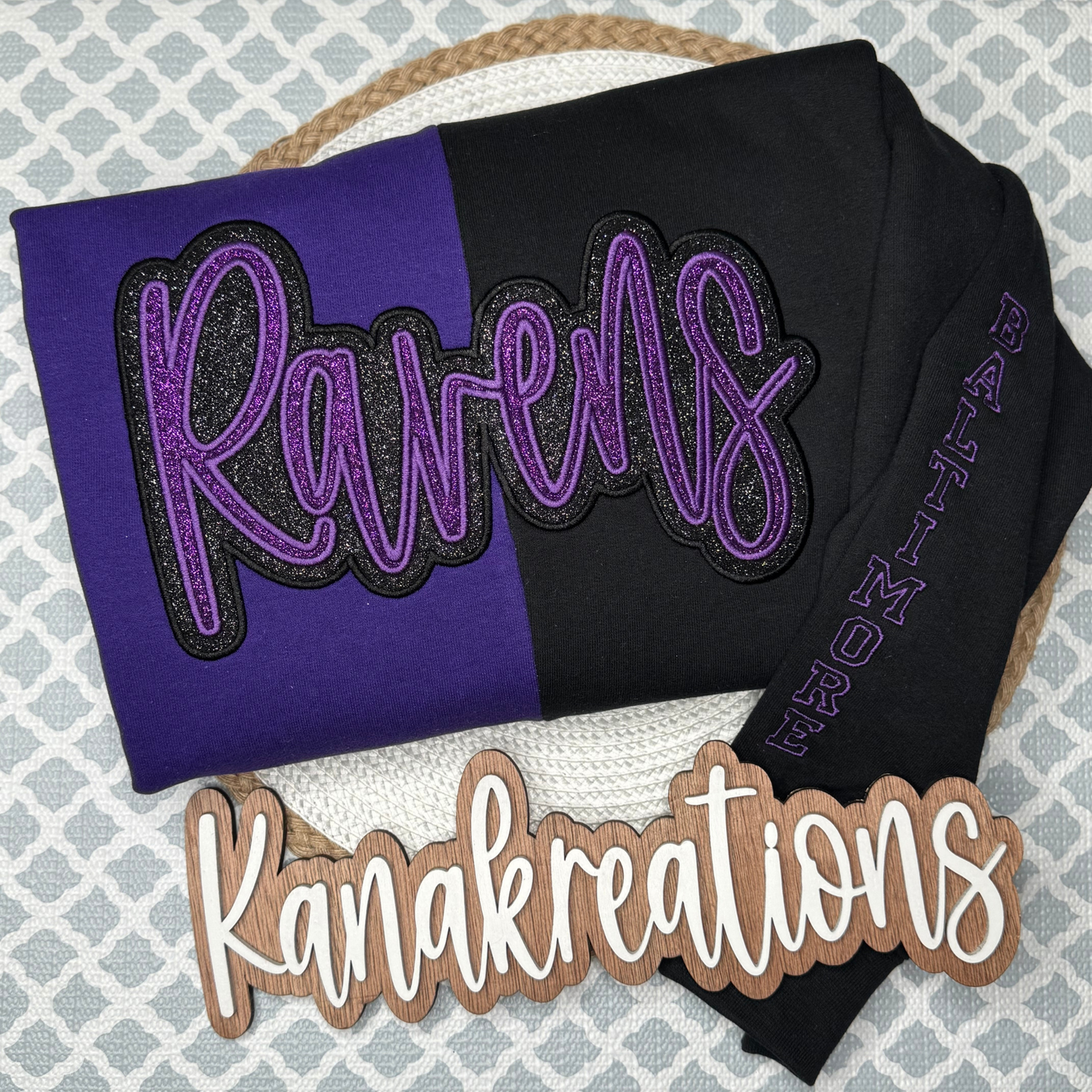 Two Tone Split - Embroidered Sweatshirt