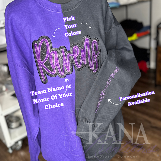 Two Tone Split - Embroidered Sweatshirt