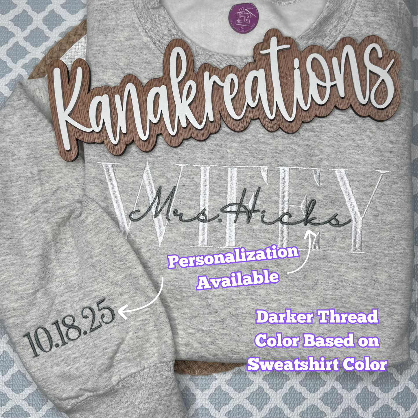 Wifey - Embroidered Sweatshirt